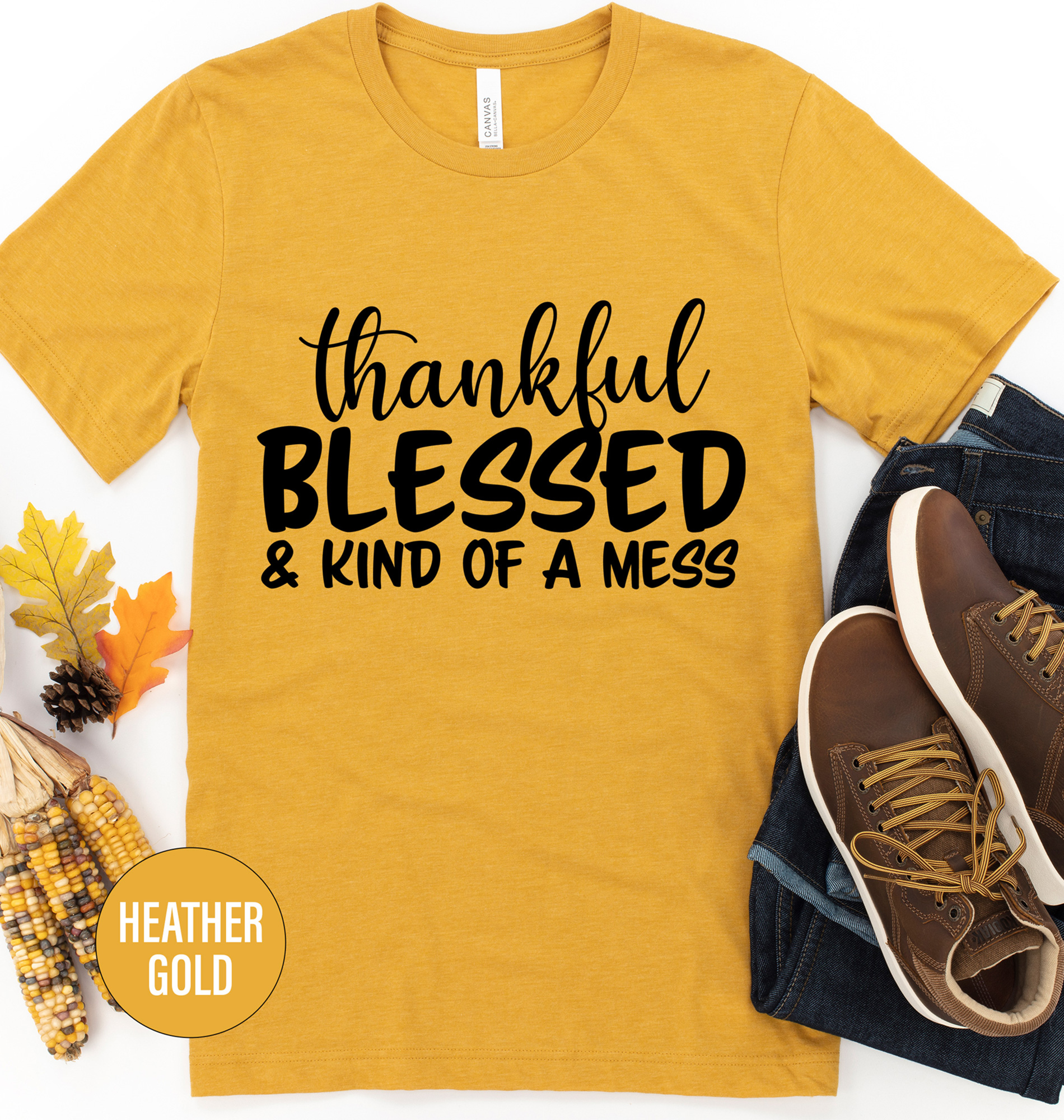 Thankful Blessed Thanksgiving T Shirt
