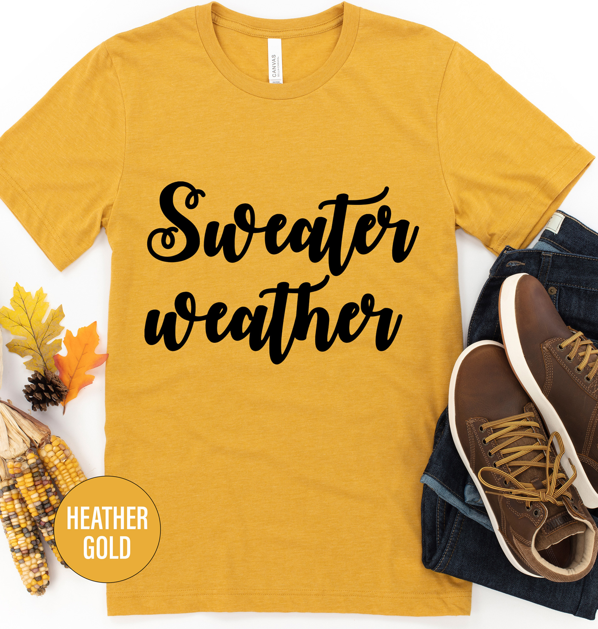 Festive Thanksgiving Sweater Weather Tee