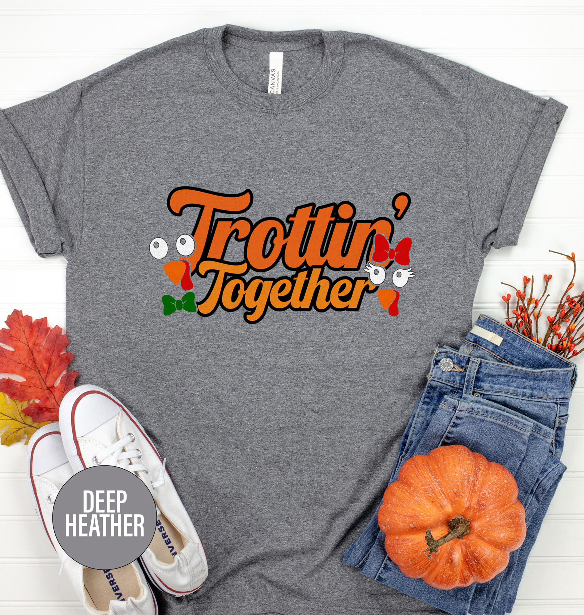 Turkey Trot Together - Thanksgiving Tee By Holidayshirts