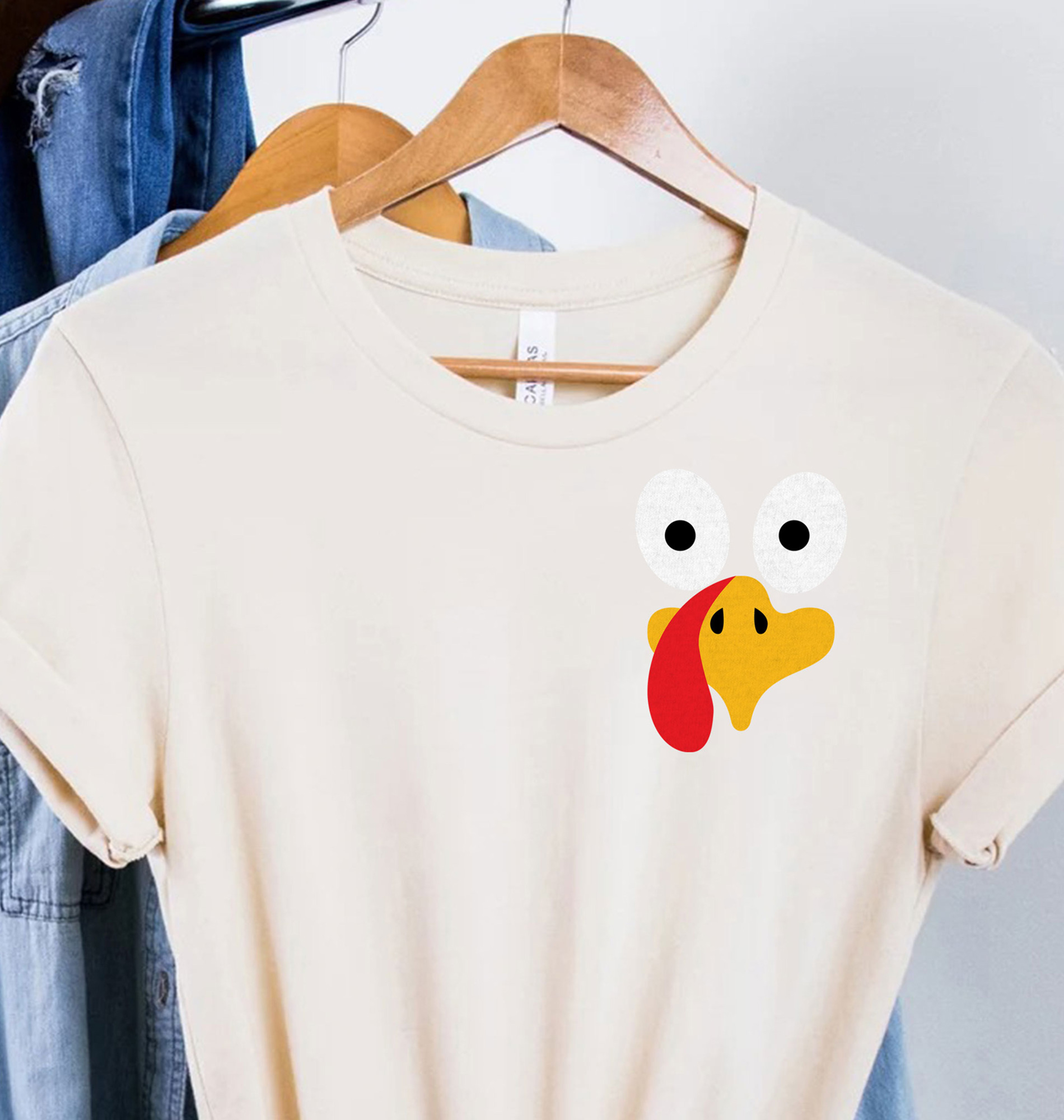 Crazy Turkey Face Thanksgiving T Shirt