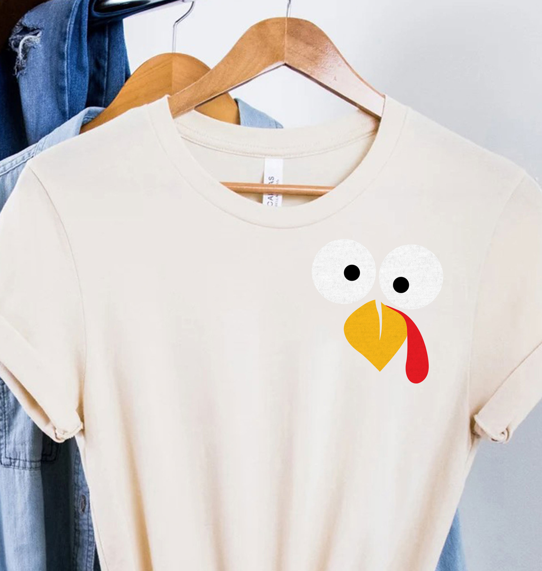 Crazy Turkey Face Thanksgiving T Shirt