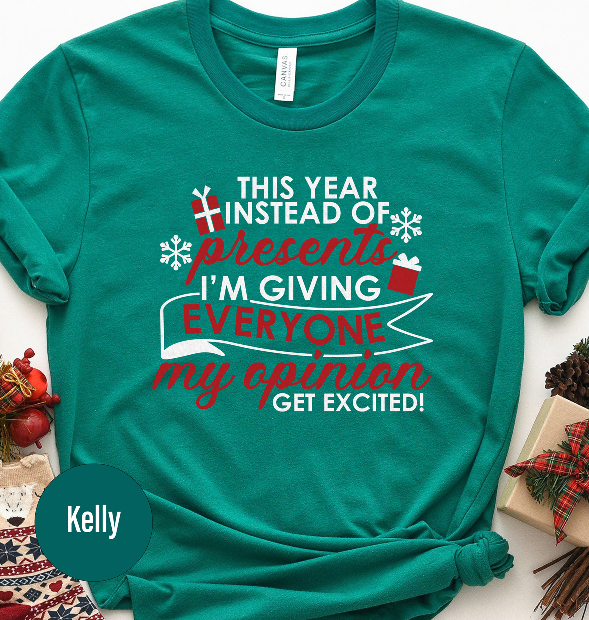 Chic My Opinion Xmas Tee - Festive Holiday Apparel