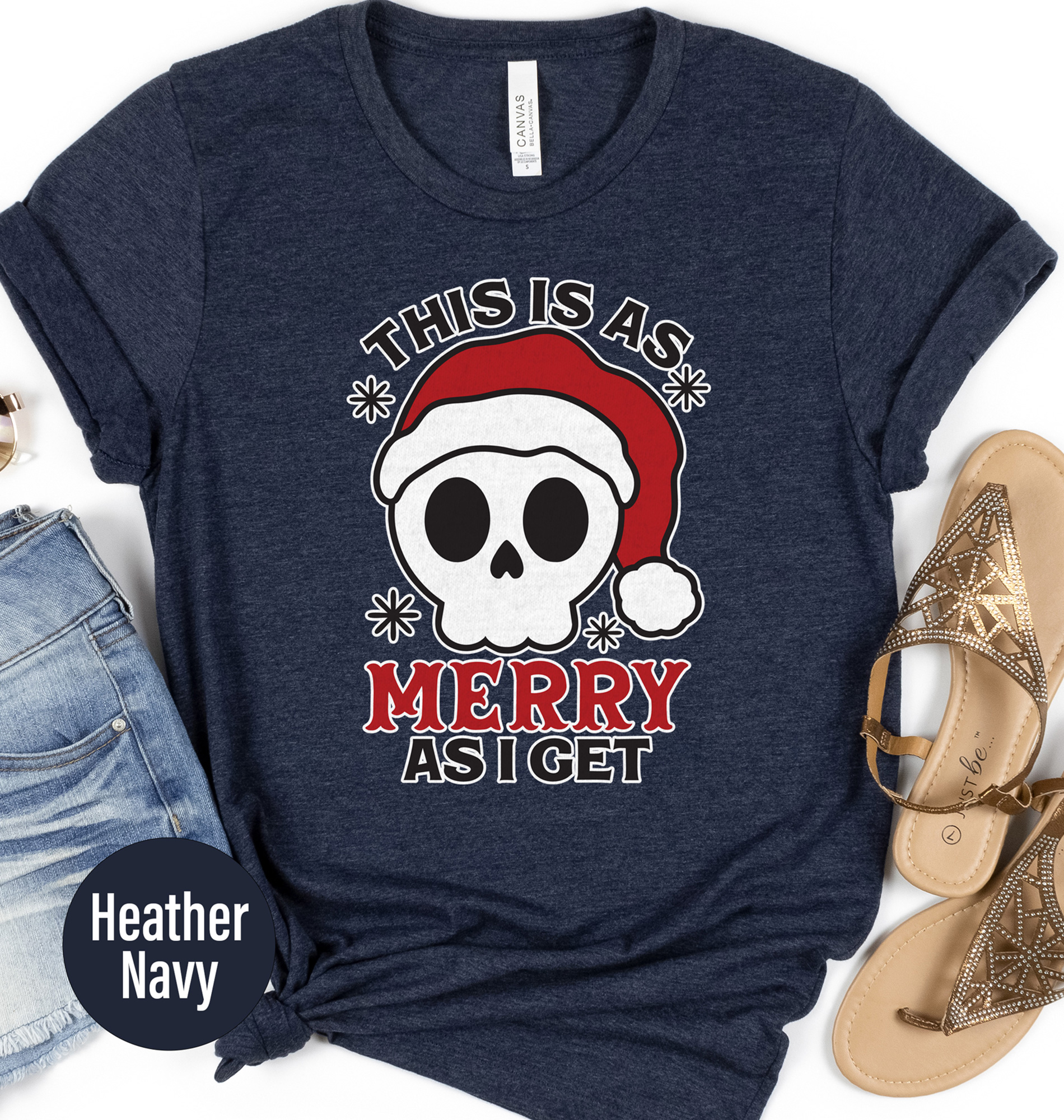 Skull Christmas Tee: Unique Holiday Festive Shirt