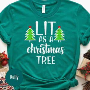Lit Christmas Tree Holiday Tee - Festive Apparel