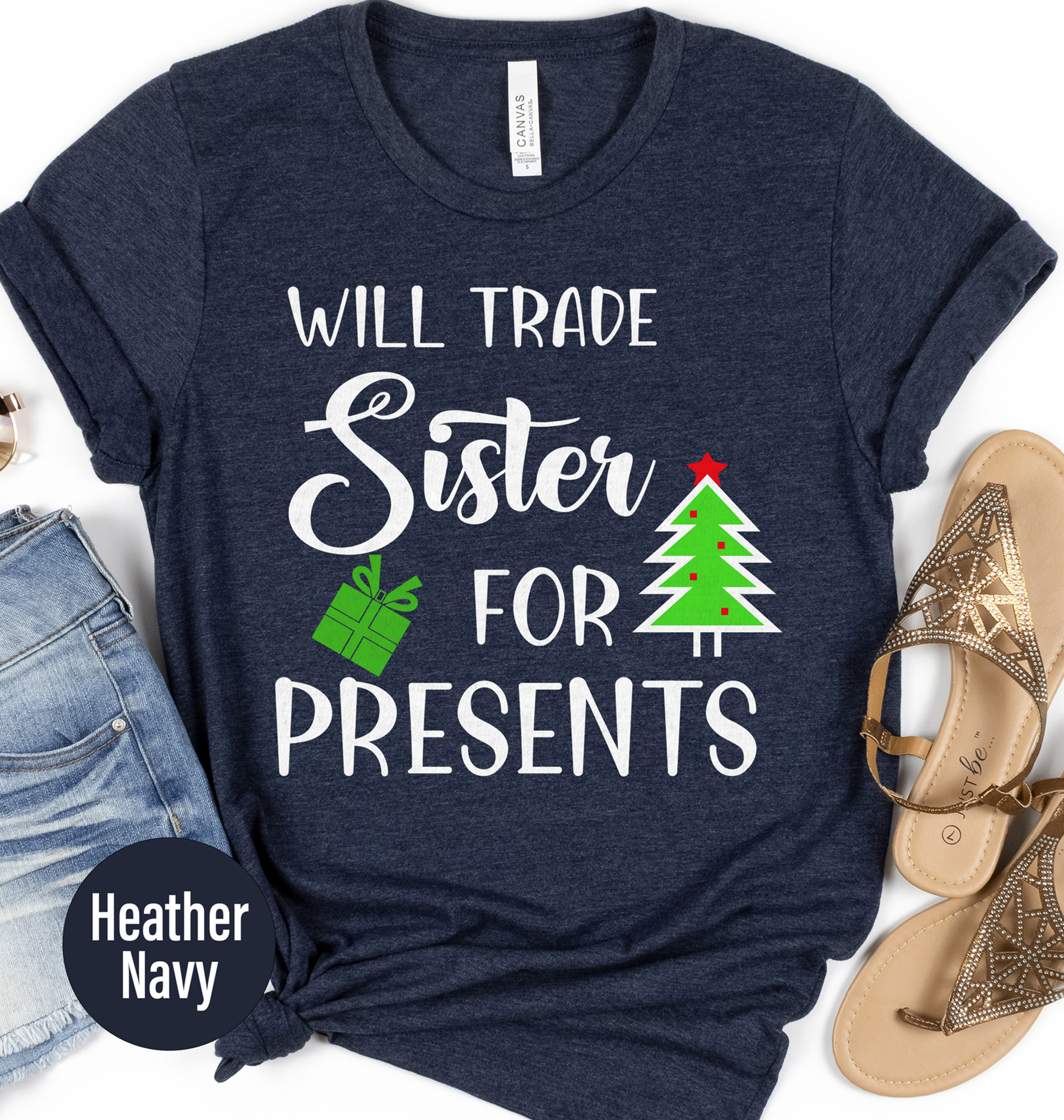 Funny 'trade Sister For Gifts' Christmas Tee