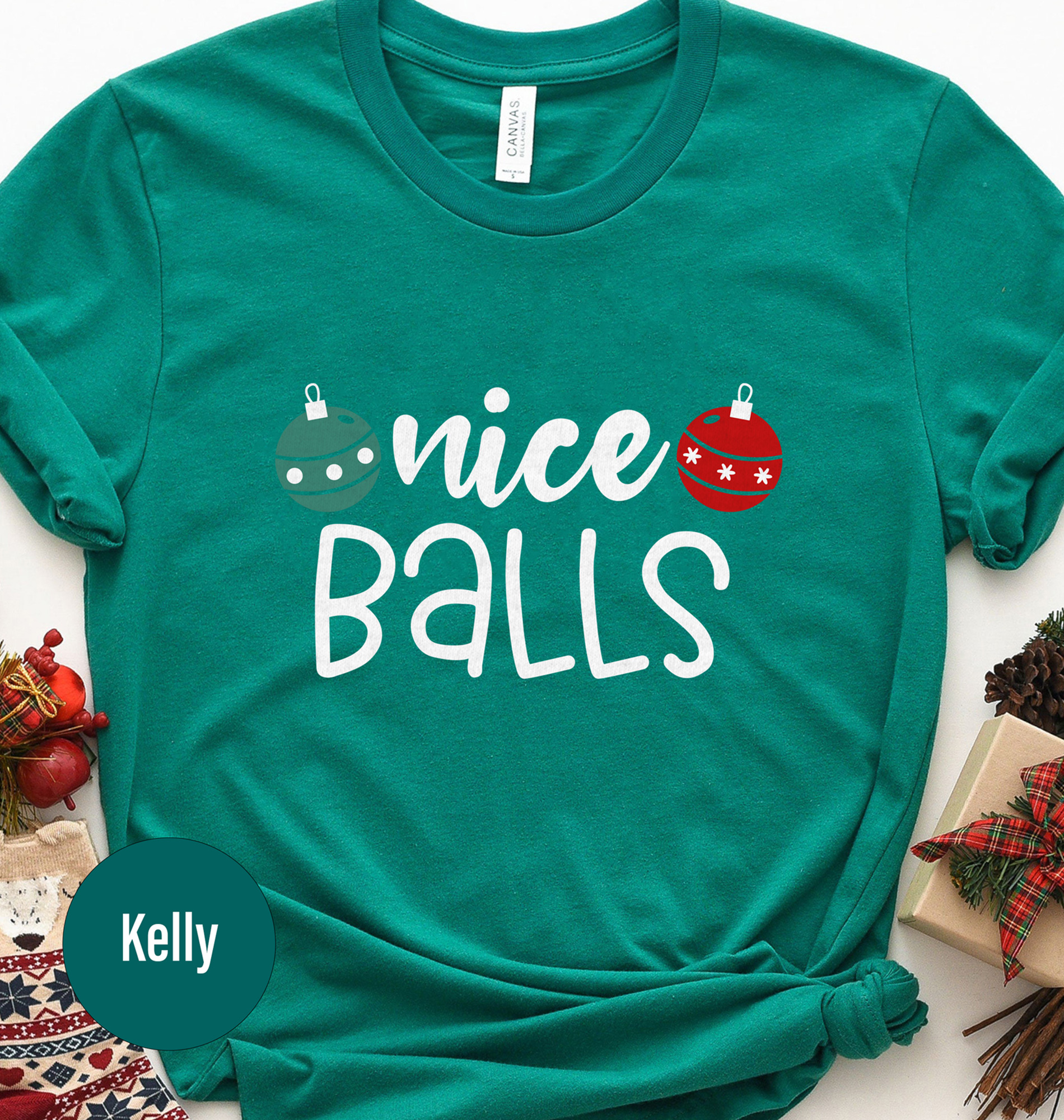 Fun Holiday Nice Balls Christmas Tee From Holidayshirts