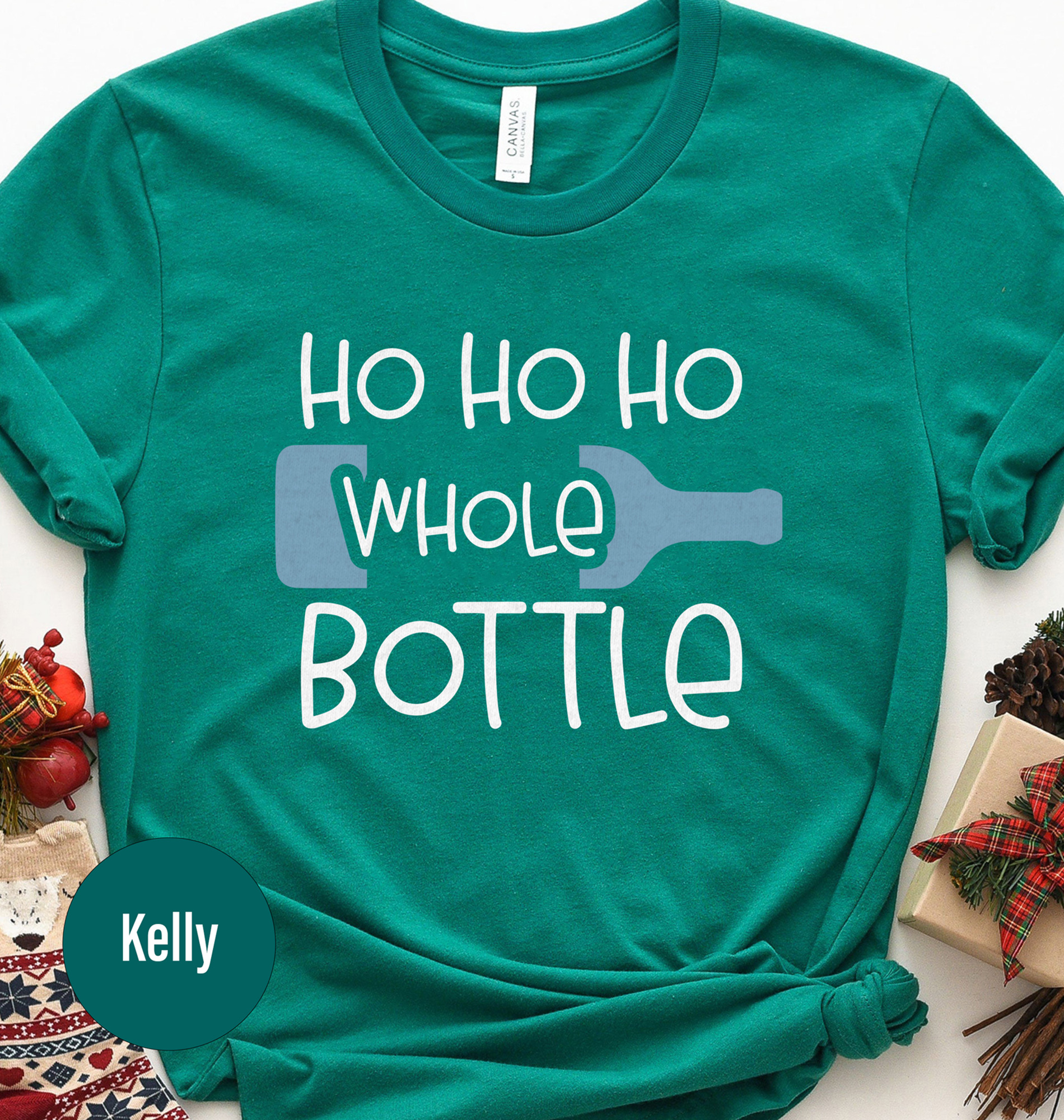Whole Bottle Xmas Tee - Holiday Fun Shirt