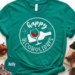 Fun Happy Alcoholidays Xmas Tee - Holidayshirts.com