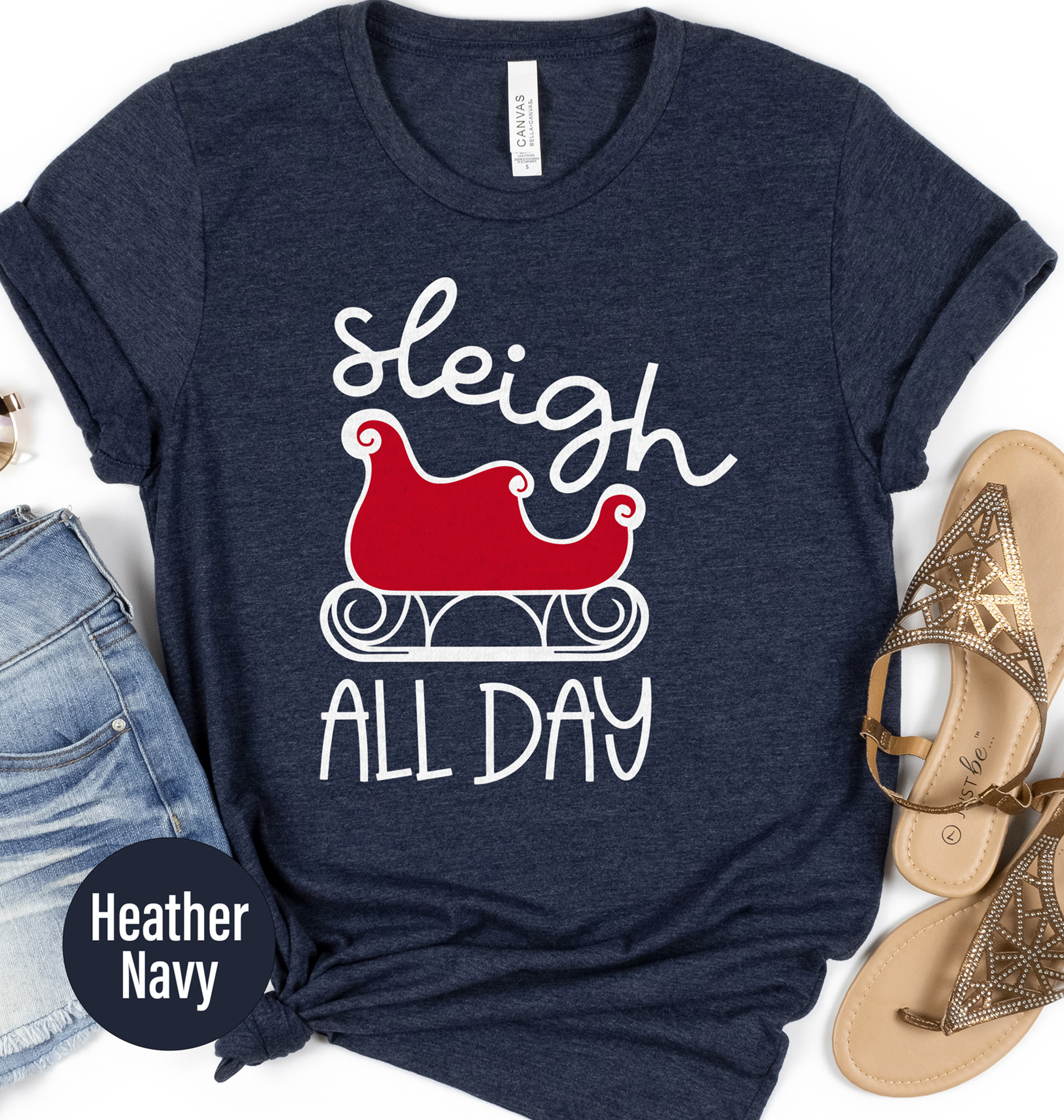 Fun Sleigh Day Holiday Tee - Christmas Shirt