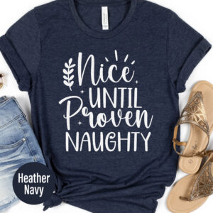 Festive Naughty Christmas Tee - Unique Holiday Fun
