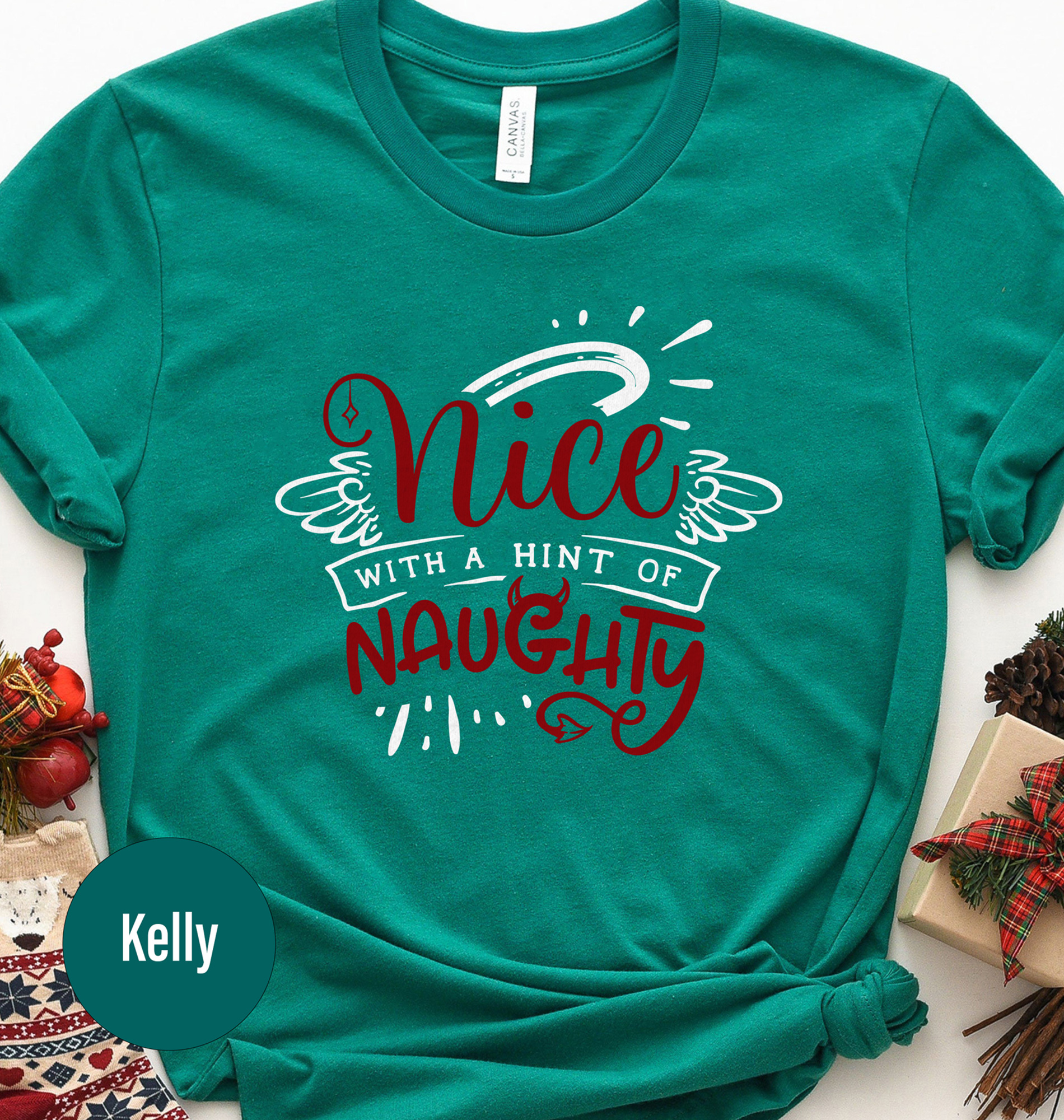 Flirty Christmas Tee - Holidayshirts.com Naughty Hint
