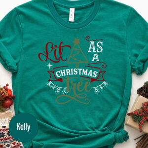 Lit Christmas Tree Holiday Tee - Festive Apparel