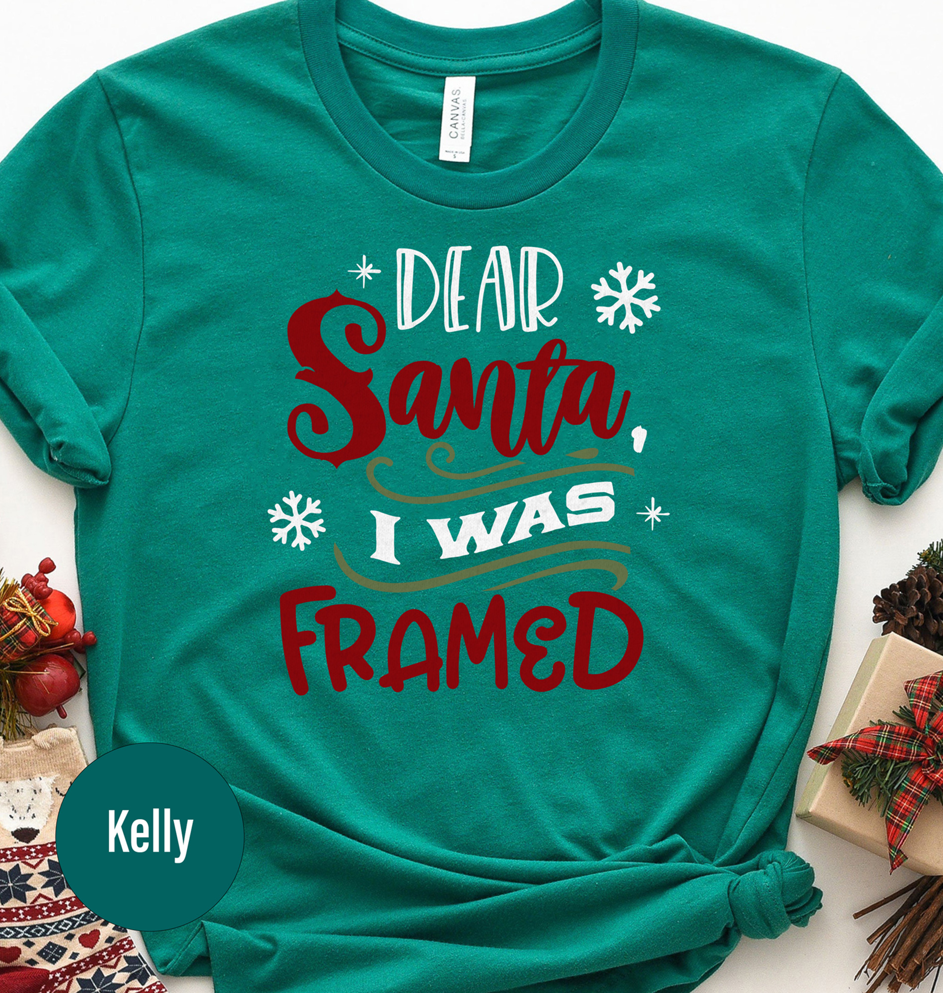 Festive 'i Was Framed' Christmas Holiday Tee
