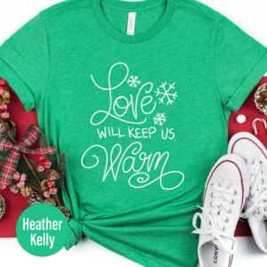 Cozy Love Christmas T-shirt - Holiday Warmth Tee