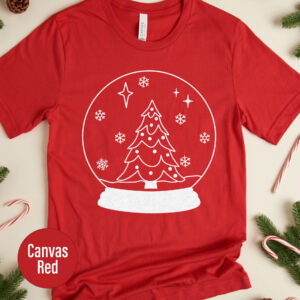 Snow Globe Holiday Tee: Xmas Tree Design