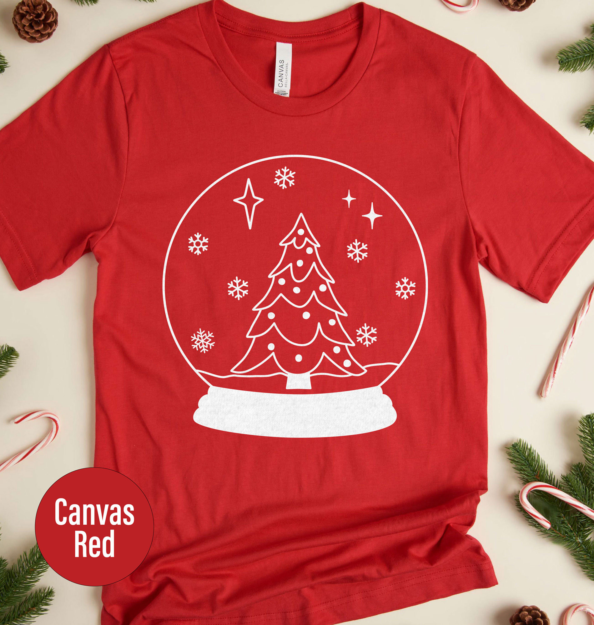 Snow Globe Christmas Tree Holiday T-Shirt Festive Tees