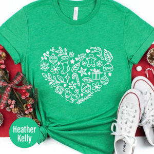 Love Holiday Festive Heart Christmas Tee