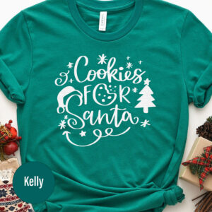 Santa Cookies Festive Tee - Christmas Holiday Shirt