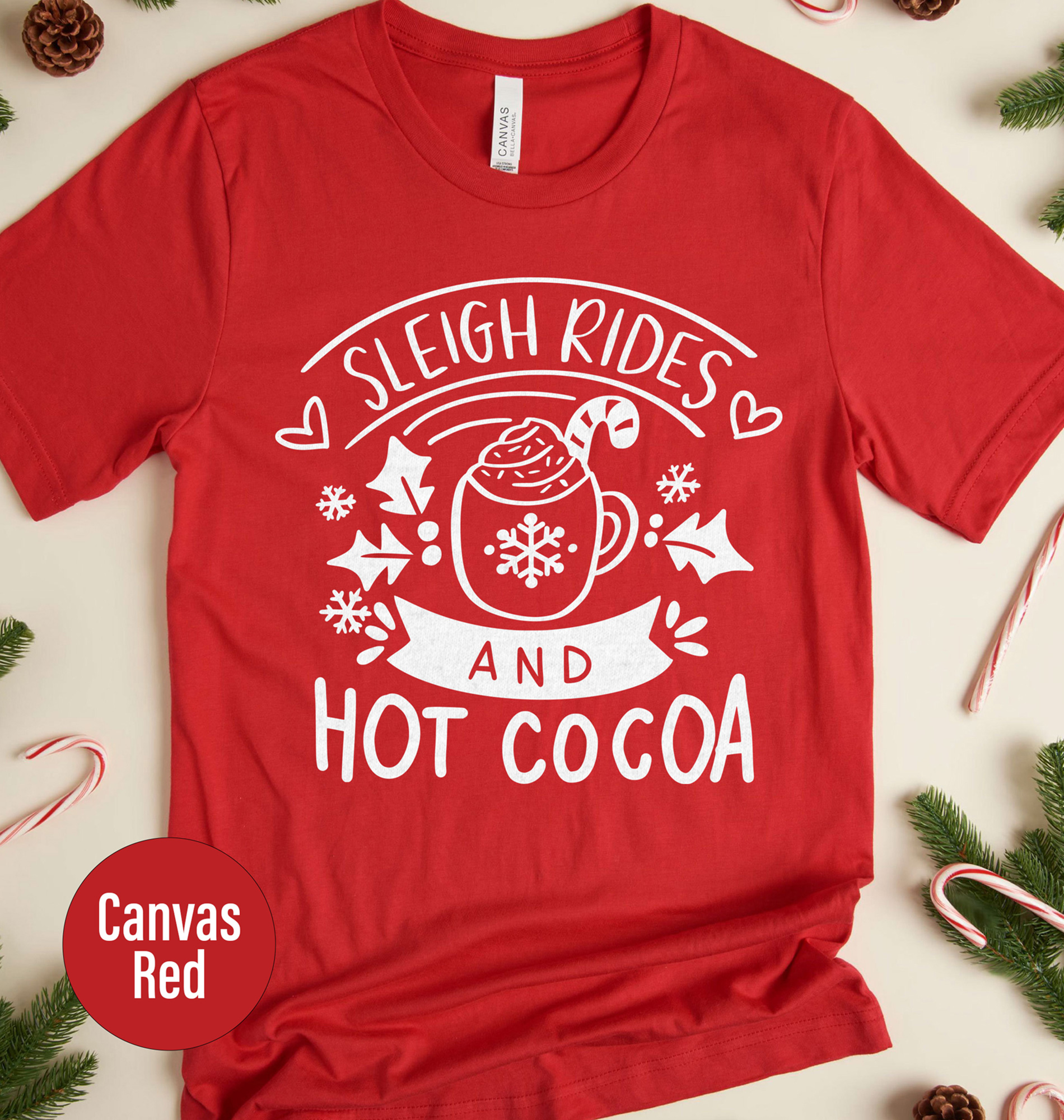 Festive Sleigh Ride Holiday Tee - Christmas Shirt