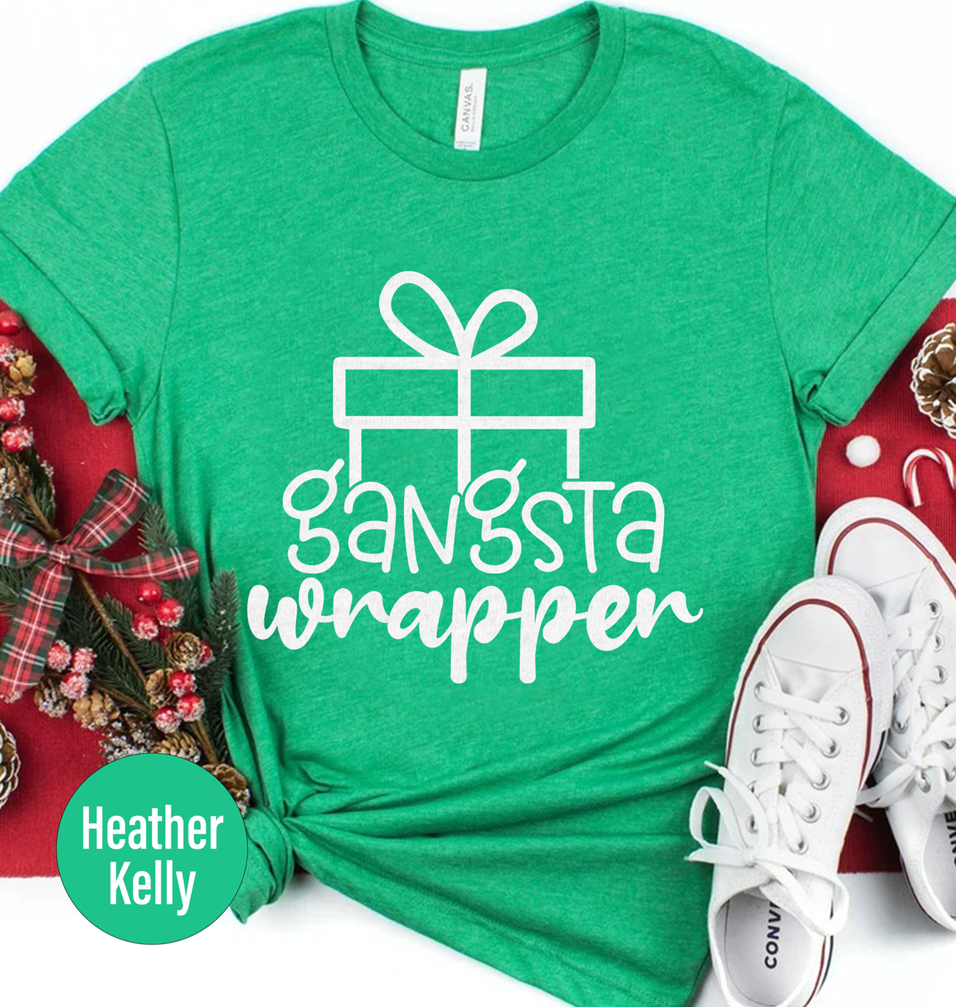Fun Gangsta Wrapper Holiday Tee - Christmas Shirt