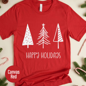 Cheerful Holiday T-shirt: Christmas Tree Design