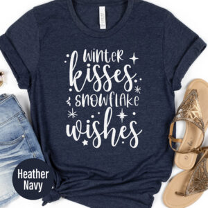 Festive Snowflake Wishes Holiday Tee - Xmas Apparel
