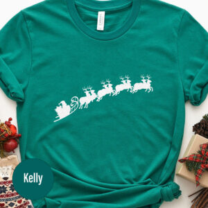 Santa Sleigh Holiday Tee - Festive Christmas Shirt