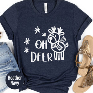 Festive Oh Deer Holiday T-shirt - Christmas Apparel