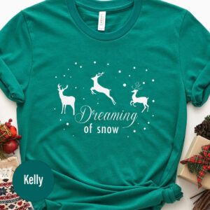 Festive Dreaming Of Snow Holiday Tee - Christmas