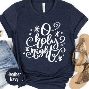 Holy Night Festive Christmas Holiday Tee