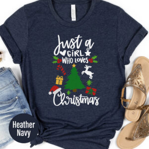 Girl's Love For Christmas Holiday Tee By Holidayshirts