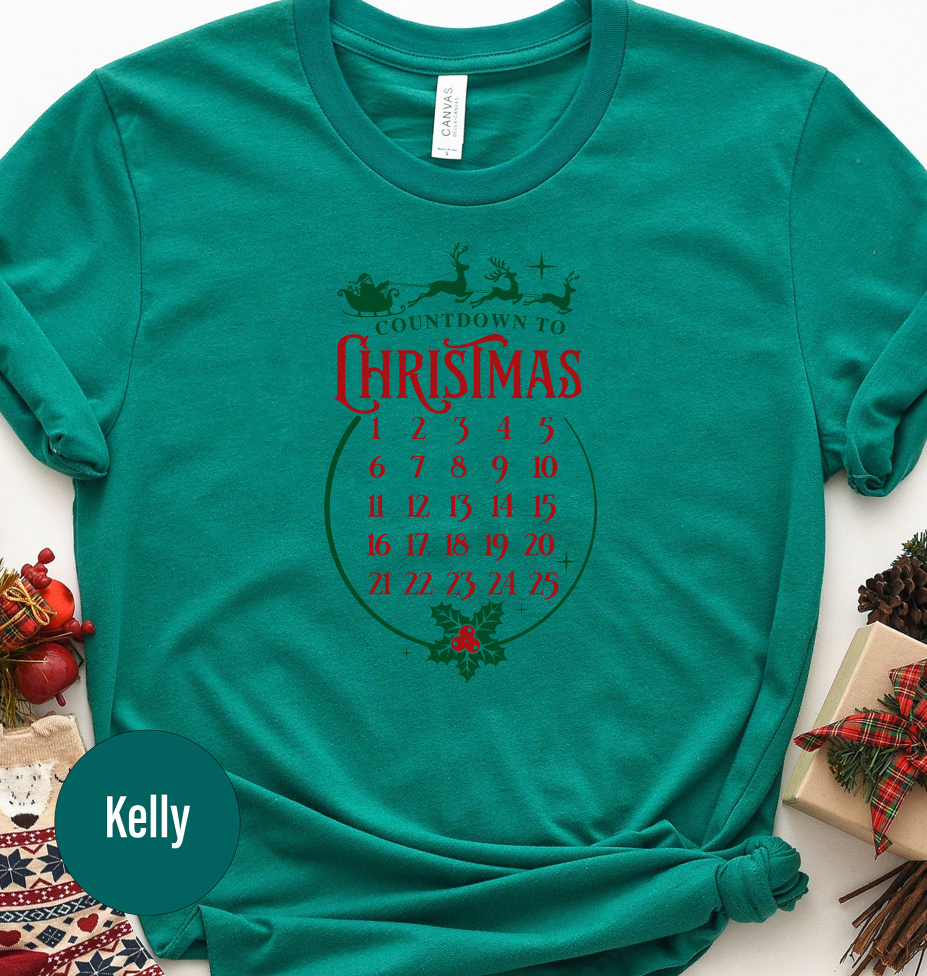 Festive Christmas Countdown Tee - Holidayshirts.com