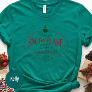 Snowflake Cafe Xmas Tee - Festive Holiday Shirt