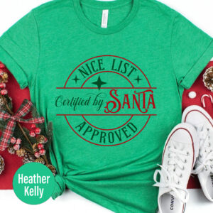 Nice List Festive Xmas Tee - Holidayshirts.com