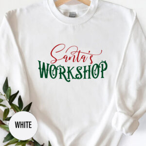 Santa's Workshop Festive Holiday Tee - Christmas Shirt