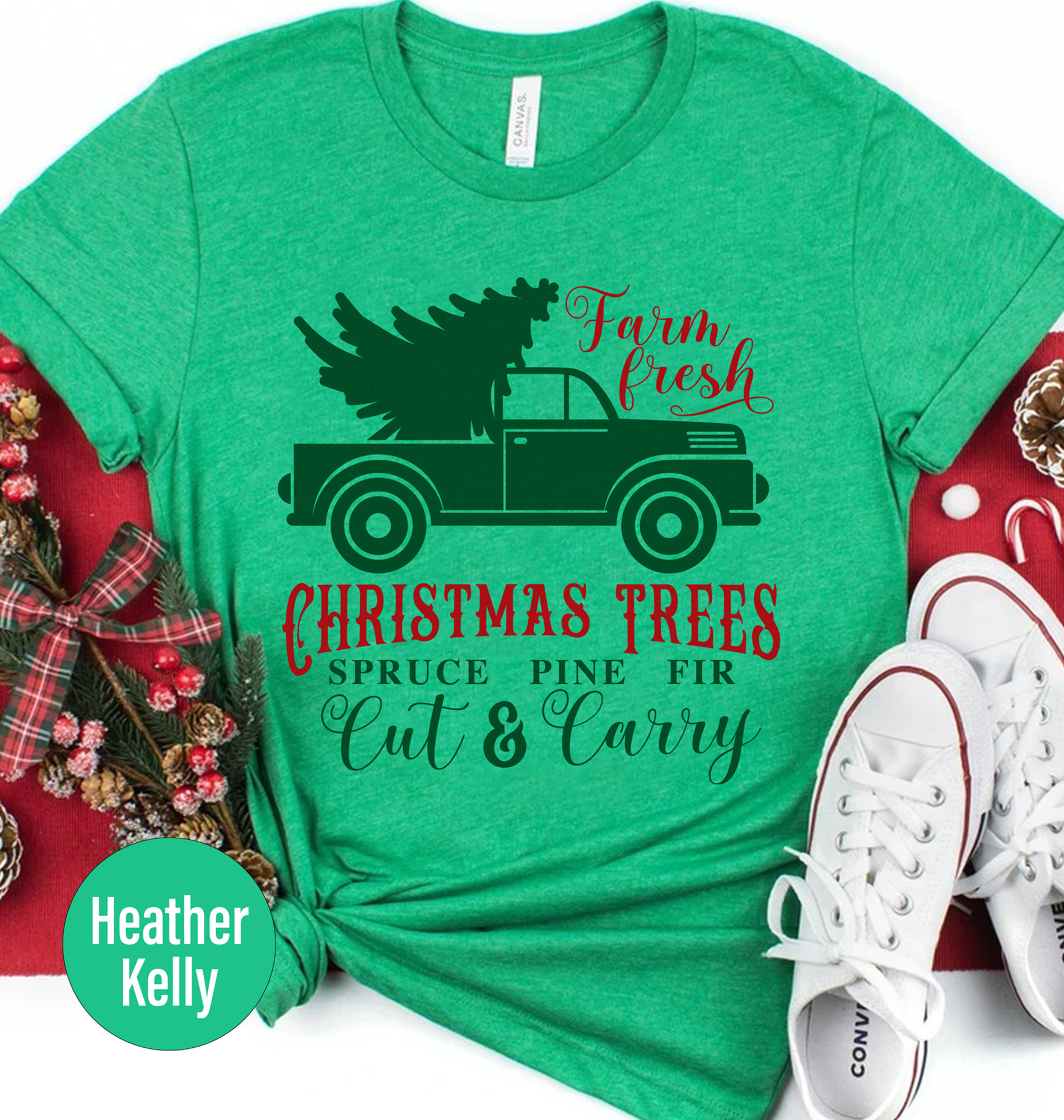 Festive Spruce Pine Fir Holiday Tee From Holidayshirts