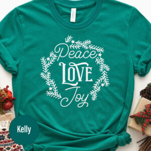 Joyful Christmas Holiday Tee - Peace & Love