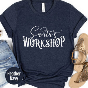 Santa's Workshop Festive Holiday Tee - Xmas Shirt