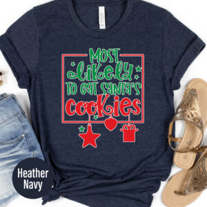 Santa's Cookies Lover Christmas Tee - Holidayshirts