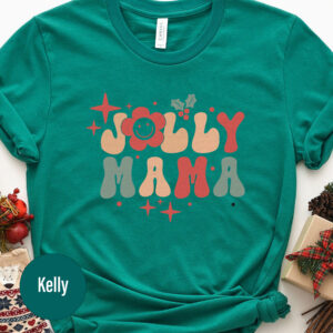 Jolly Mama Holiday Tee - Christmas Festive Shirt