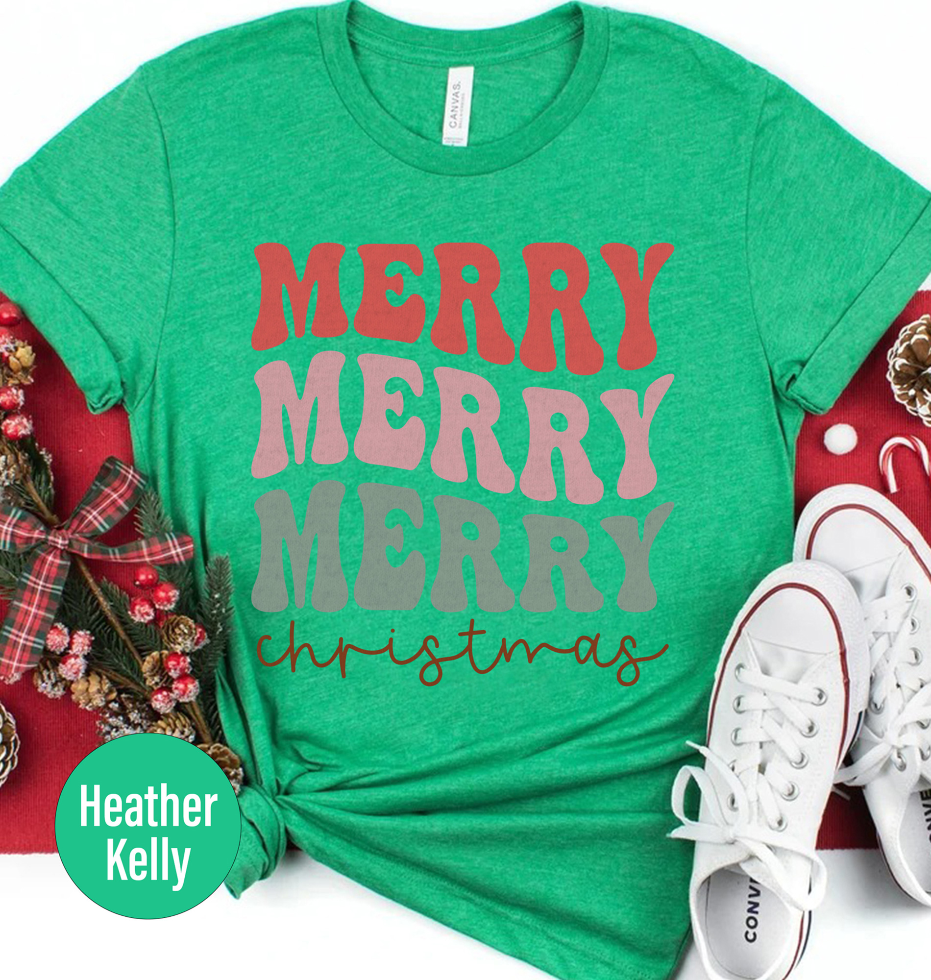 Festive Merry Christmas Holiday Tee - Holidayshirts