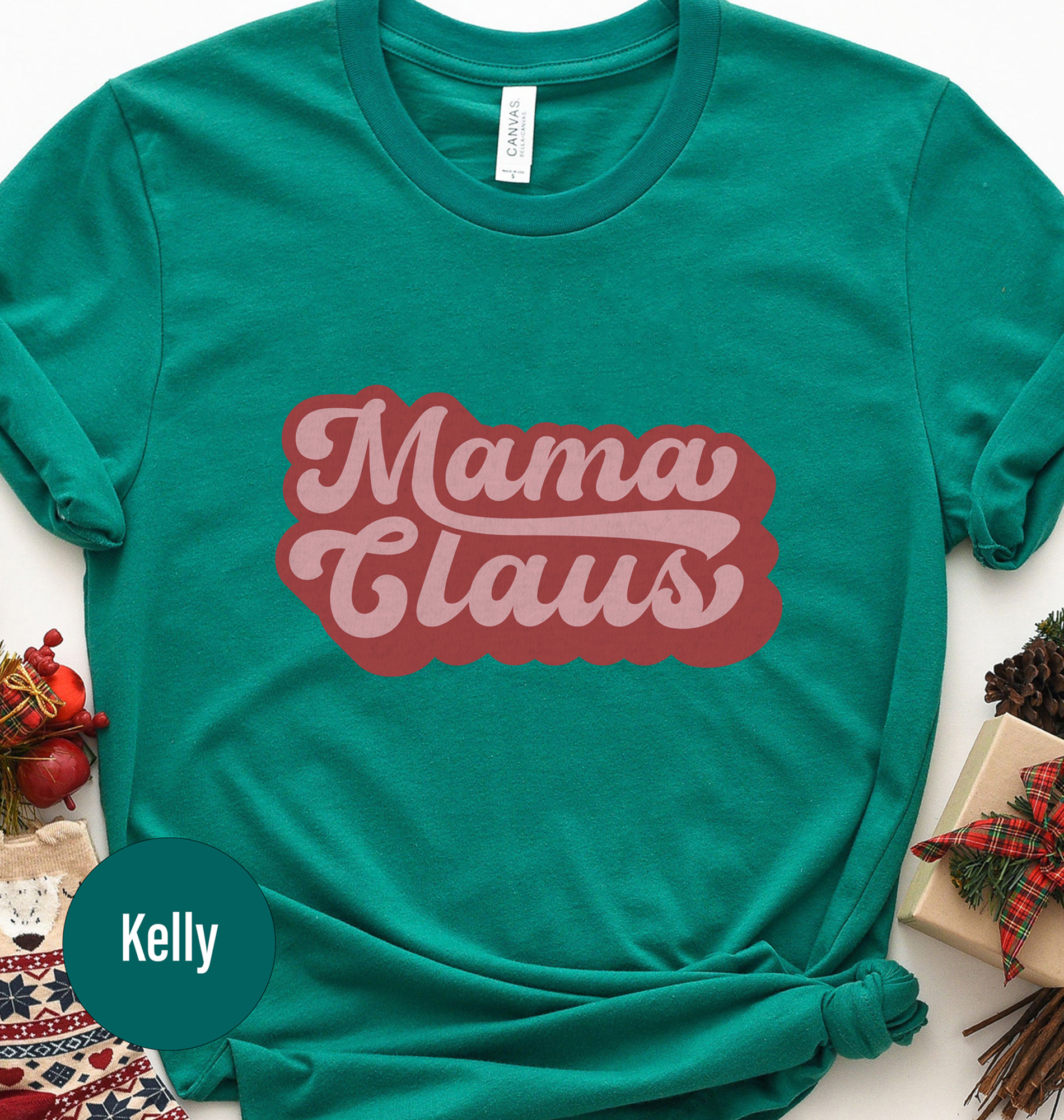Mama Claus Festive Christmas Tee - Holiday Apparel