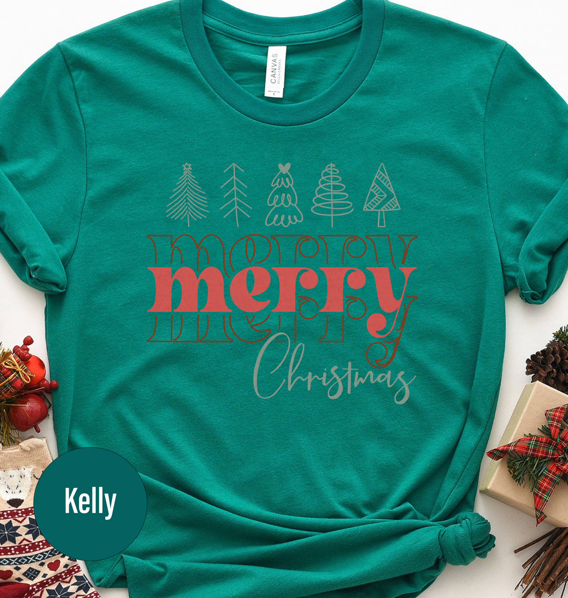 Festive Merry Christmas Holiday Tee - Holidayshirts