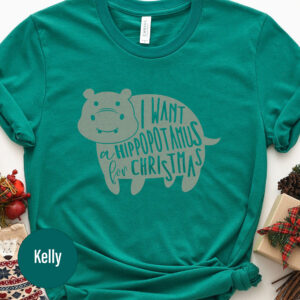 Holiday Hippo Festive Tee - Xmas Apparel