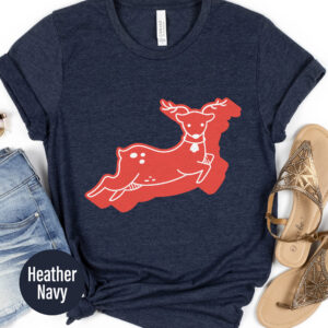 Festive Deer Holiday T-shirt - Christmas Apparel