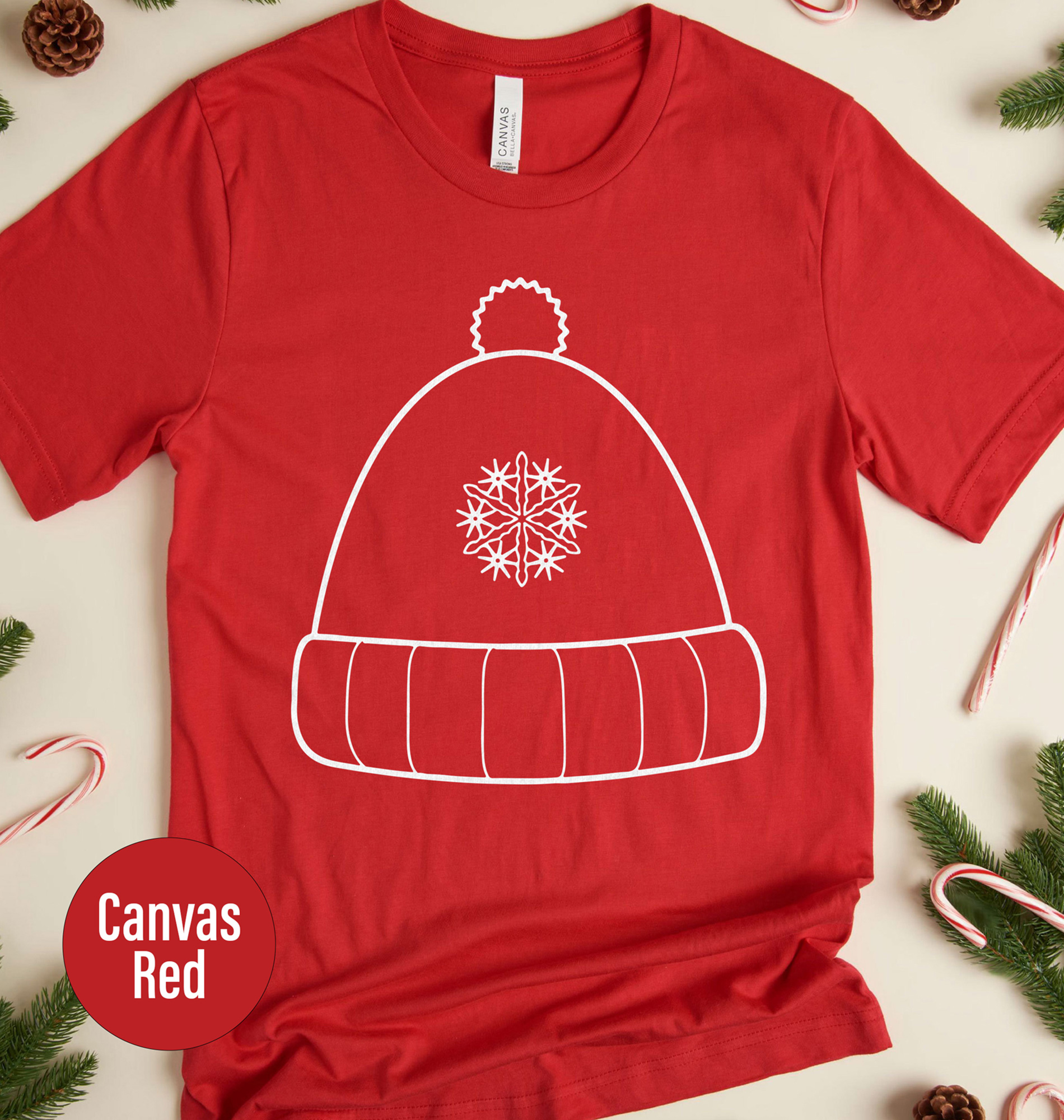 Festive Xmas Cap Holiday Tee - Unisex Christmas Shirt
