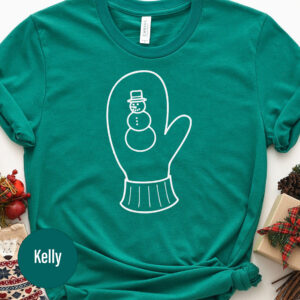 Snowman Mitten Holiday Tee - Christmas Shirt
