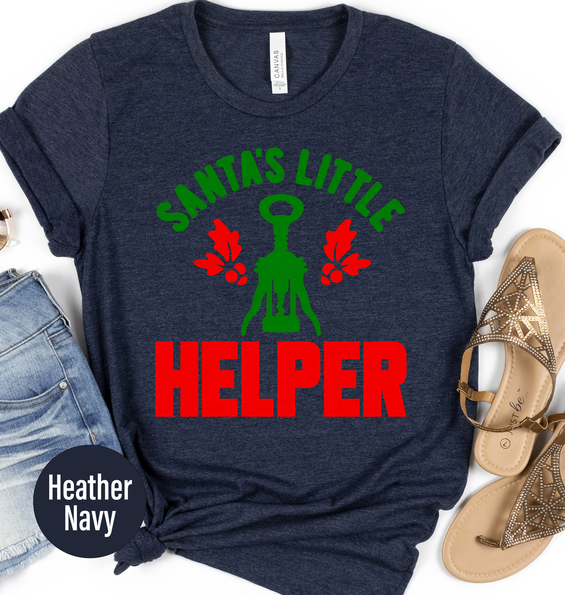 Santa's Holiday Wine Lover Tee - Xmas Tshirt