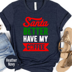 Santa Coffee Lover's Christmas Tee - Holidayshirts.com