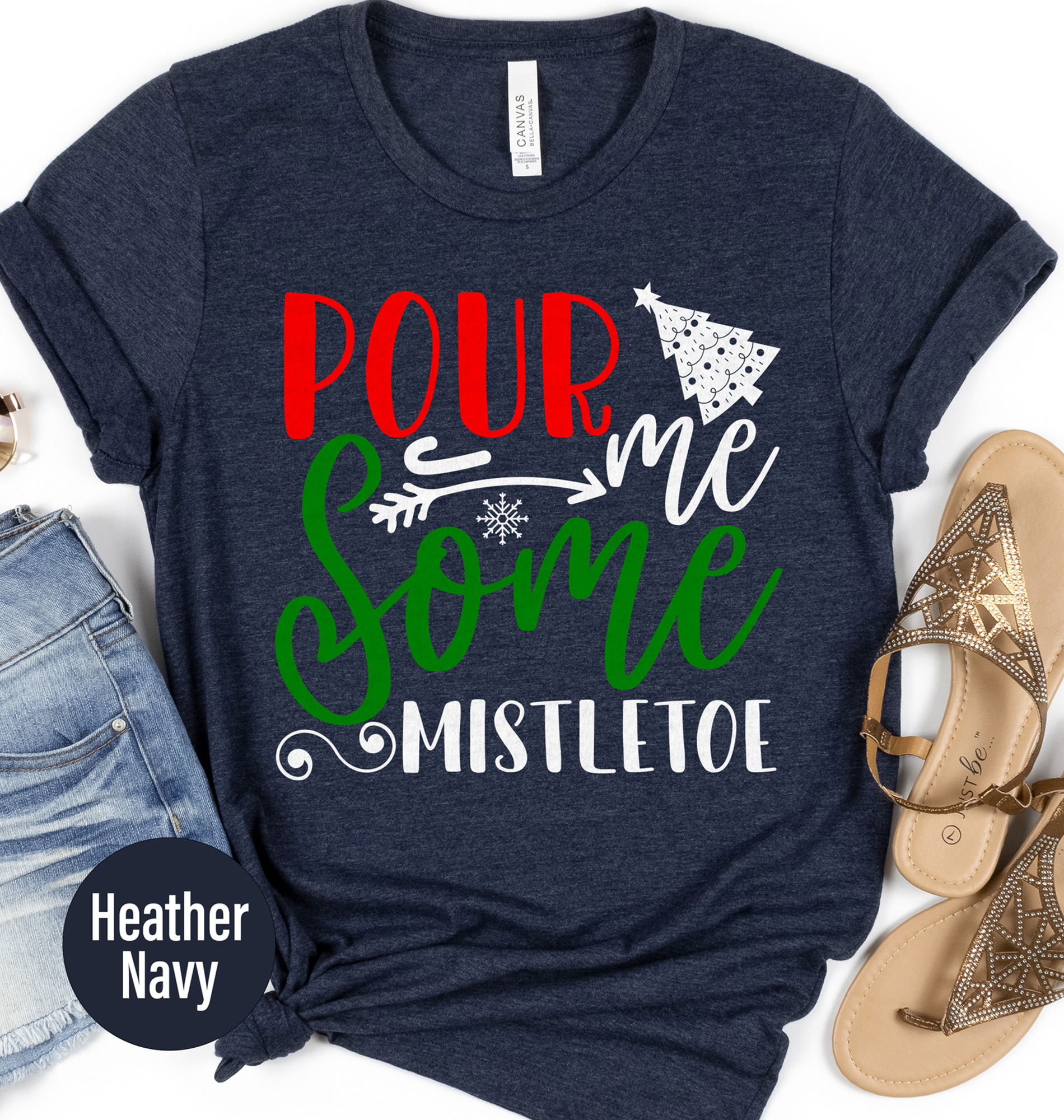 Xmas Mistletoe Festive Tee - Holiday Apparel